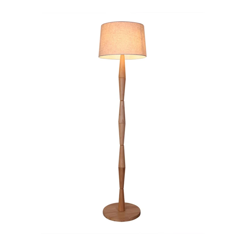 Современный Креативный напольный светильник из цельного дерева, деревянный напольный светильник с тканевым абажуром, стоячий светильник для гостиной, кабинета, спальни, светильник ing