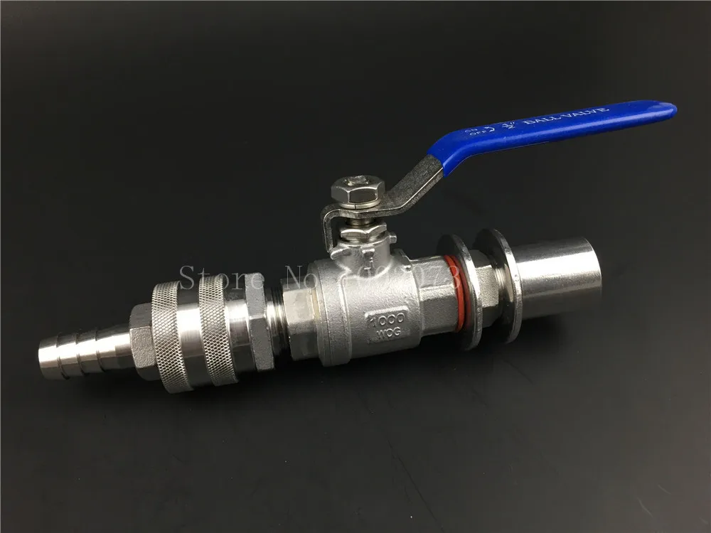 Stainless Steel Beer brewing Weldless Kettle Ball Valve Kit, 12NPT with Quick Disconnect Set and bulkhead assembly (7)