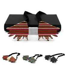 Новинка Дизайн резные Красочный Полосатый Винтаж подарок деревянные бабочкой ручной работы бабочка галстук Нарядные Костюмы для свадьбы дерево Средства ухода за кожей Шеи носить галстук-бабочку