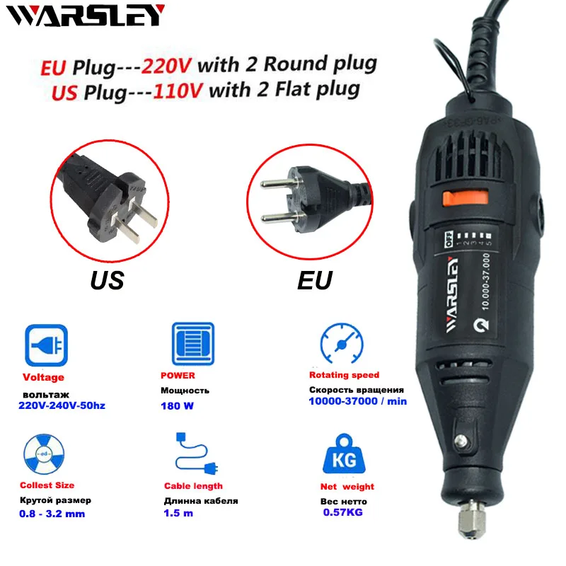 Buy 180W Electric Drill Dremel Grinder Engraving Pen Grinder Mini Drill Electric Rotary Tool Grinding Machine Dremel Accessories