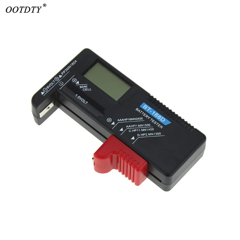 OOTDTY Высокое качество Универсальный, цифровой, с ЖК-дисплем AA/AAA/C/D/9 В/1,5 В Кнопка сотового батареи Вольт тестер BT-168D