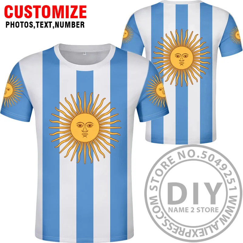 Футболка в Аргентине,, на заказ, с именем, номером ARG, футболка для спортзала, с флагом ar, испанская, Аргентинская нация, принт, текст, сделай сам, фото, одежда