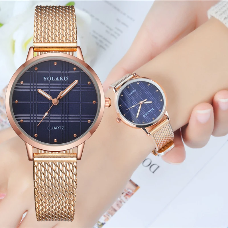 

Creative Pattern Women Watch belt Mesh Strap Ladies Quartz Rose Gold Casual Female Wristwatch Clock Gift Montre Femme
