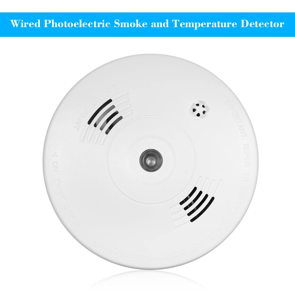 Wired Photoelectric Smoke Heat Detector High Sensitive Smoke Alarm
