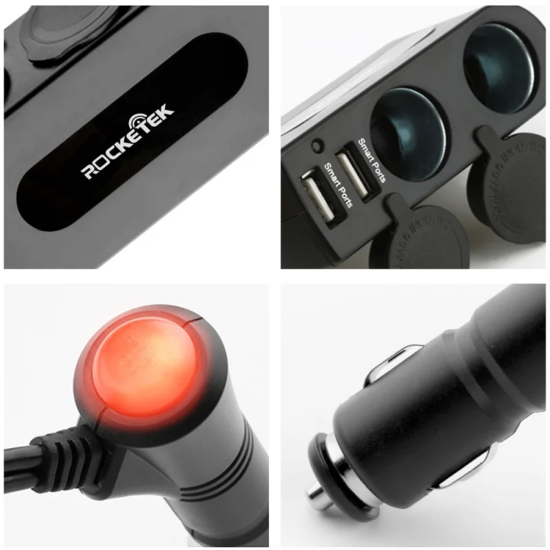 Rocketek Мульти usb Автомобильное зарядное устройство smart ic 2 USB 3.1A автомобильный
