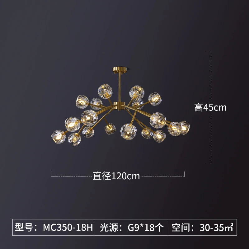 Современный подвесной потолочный светильник, светодиодный подвесной светильник с кристаллами, подвесной светильник для гостиной, столовой, светильник, светильники - Цвет корпуса: 18 Heads