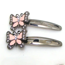 60 пар много(120 одной части) пистолет черный кристаллы металл, эмаль бабочка очаровательные длинные волосы заколка головные уборы орнамент