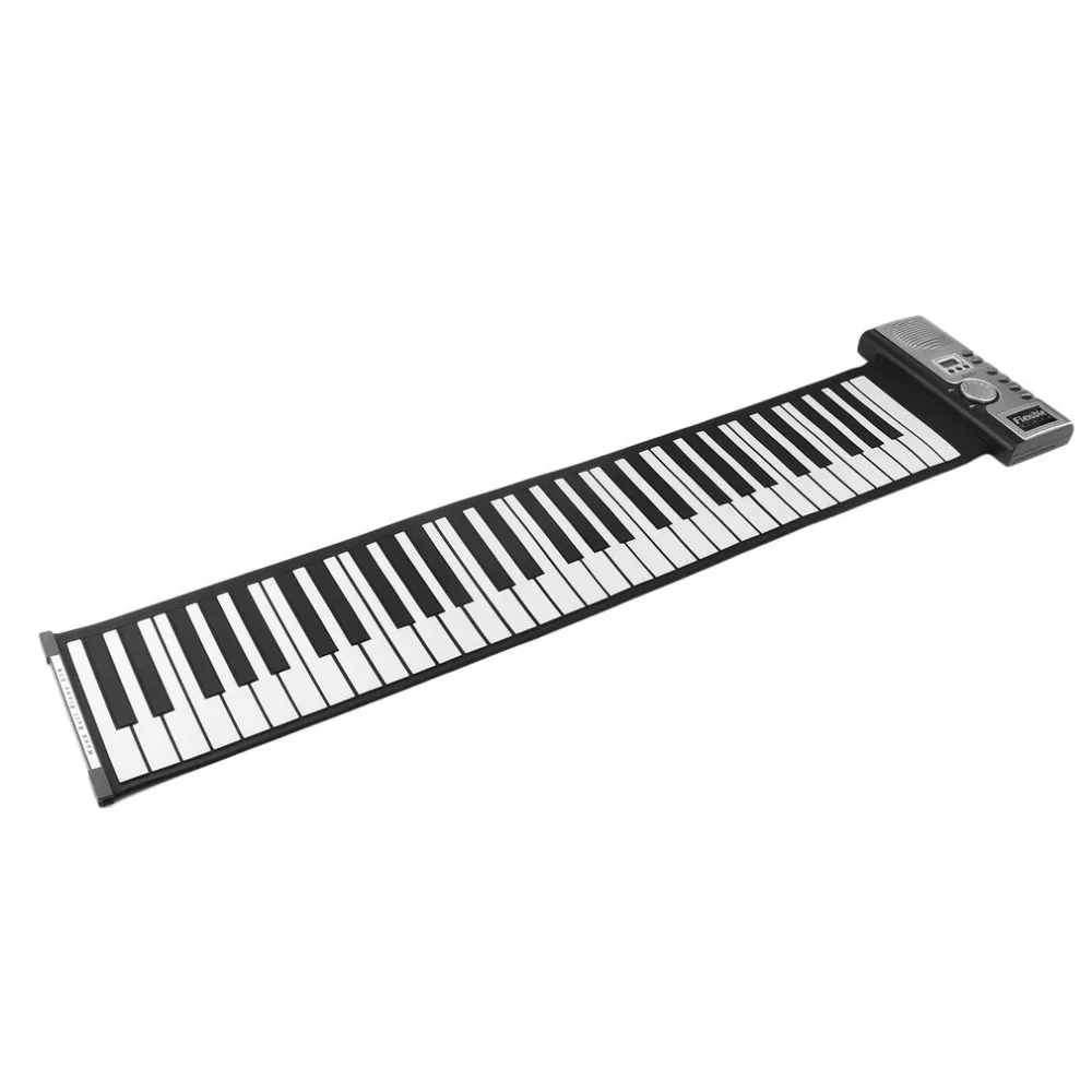 61 клавиша 128 тонов электронная пианино клавиатура портативная Гибкая сворачивающаяся цифровая клавиатура пианино перезаряжаемый музыкальный инструмент