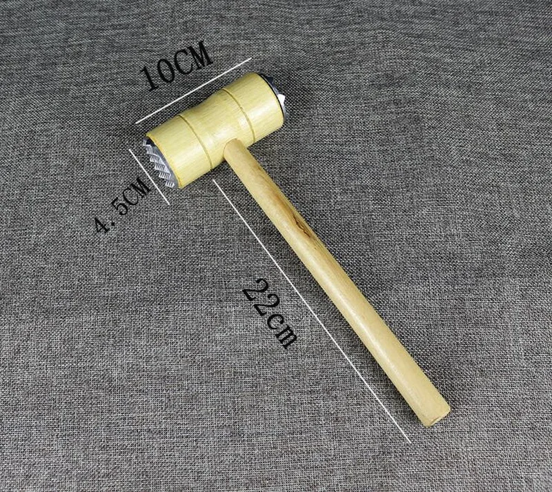 Multi-function kitchen hammer meat tools double-sided bamboo handle meat steak hammer tenderizer