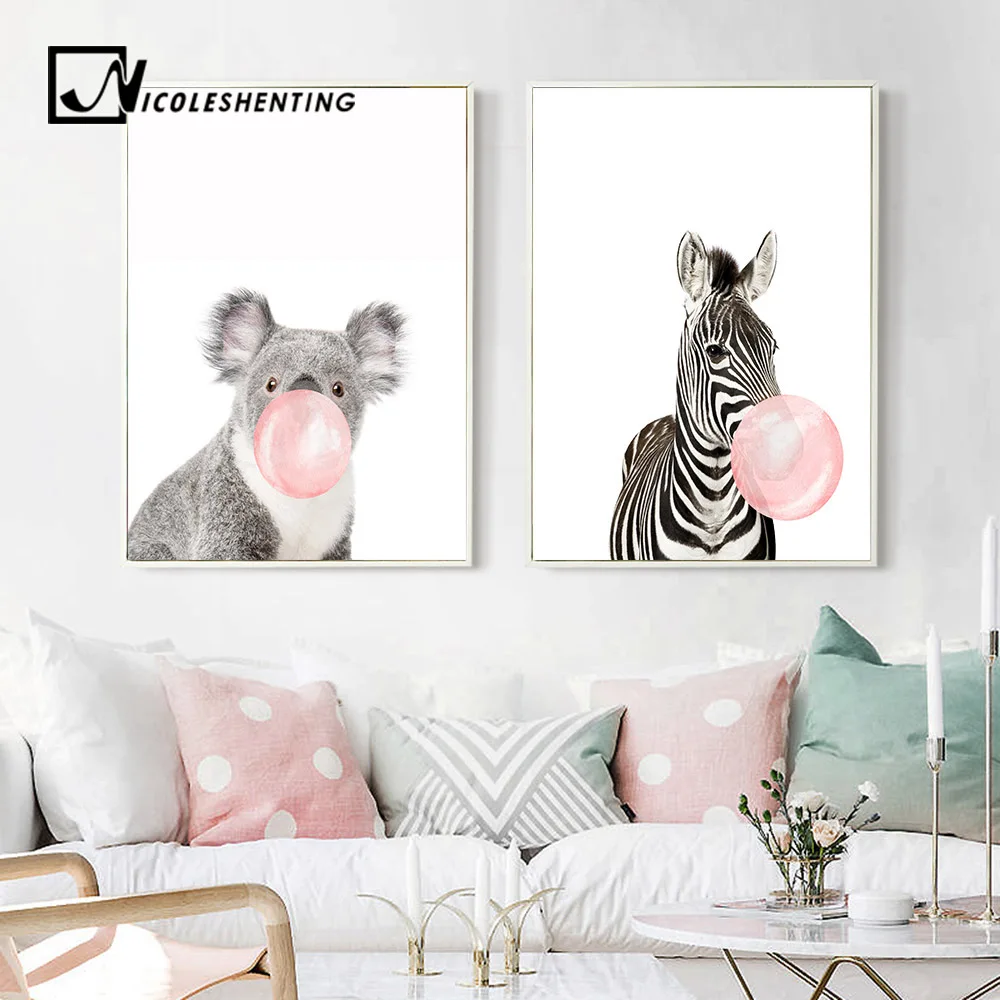 Giraffe Zebra Animal Posters 3