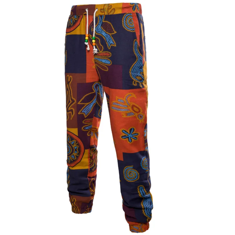 

Brand Male New Fashion 2019 Slim Drawstring Pattern Print Narrow Feet Jogger Pants Men Casual Pants Man Trousers Designer Mens