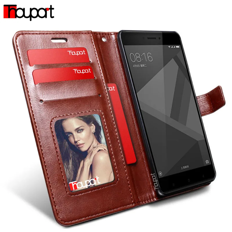 

Thouport Retro Flip Wallet Leather Case For Xiaomi Redmi Note 4 Global Version Case Photo Frame Redmi Note 4 Cases Cover 5.5