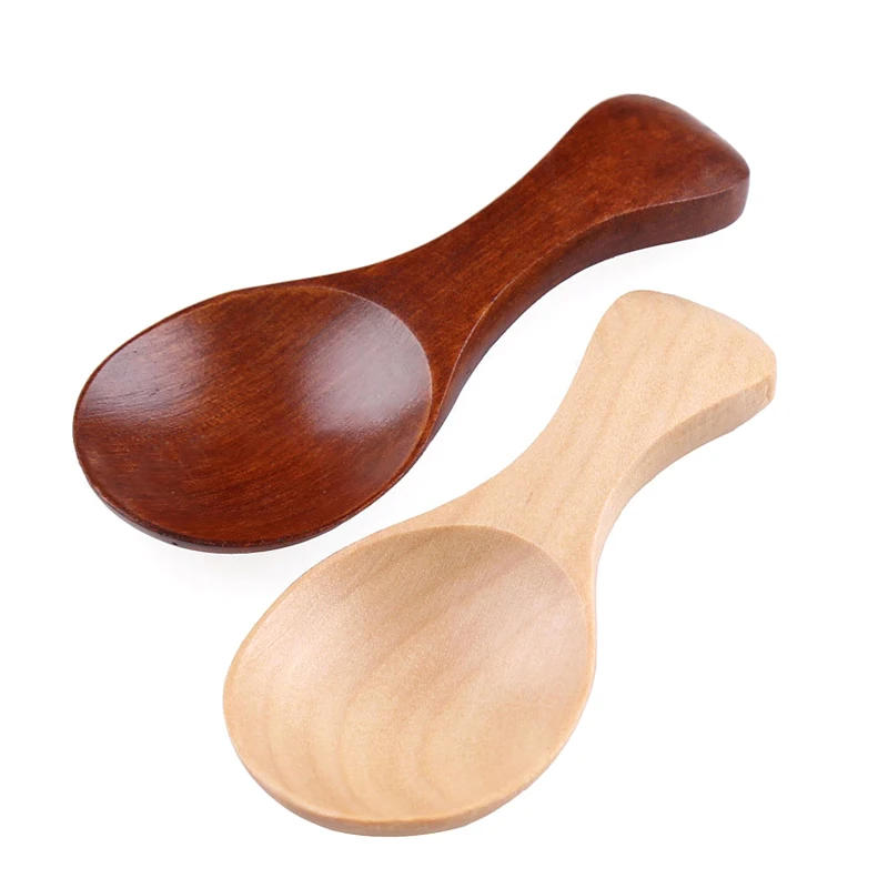 8.5cm Little Mini Wooden Seasoning Spoon Scoop Honey Spicys Condiment Salt Spoon