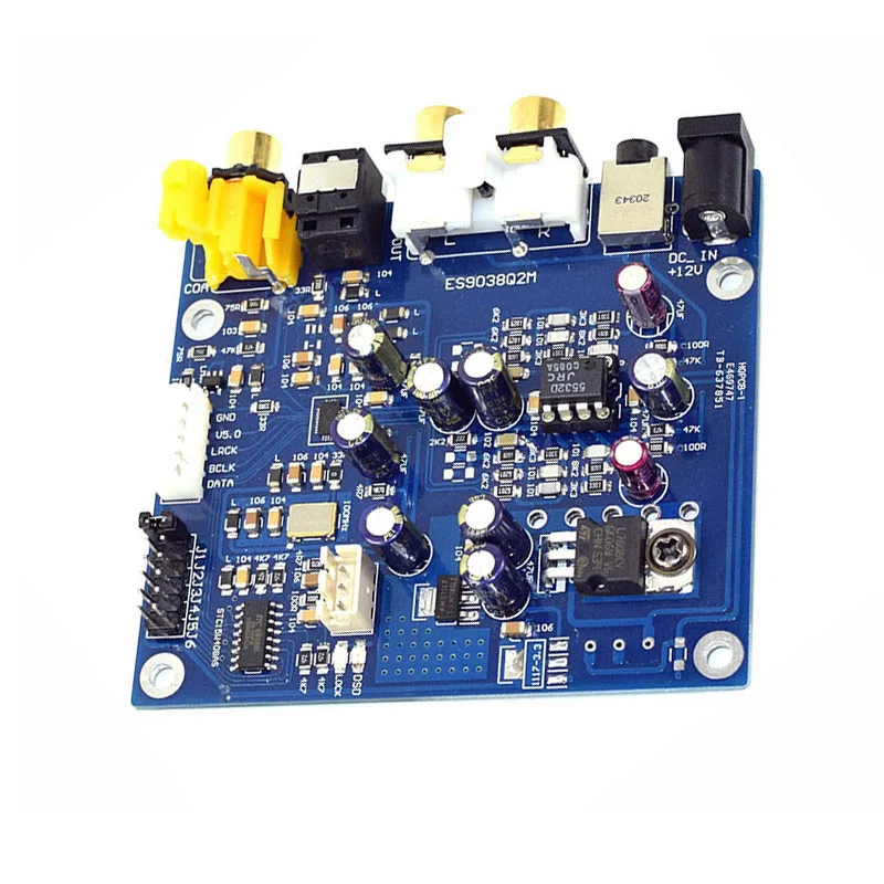 ES9038 Q2M I2S DSD Optical Coaxial Input Decoder DAC Headphone Output HiFi Audio amplifier Board