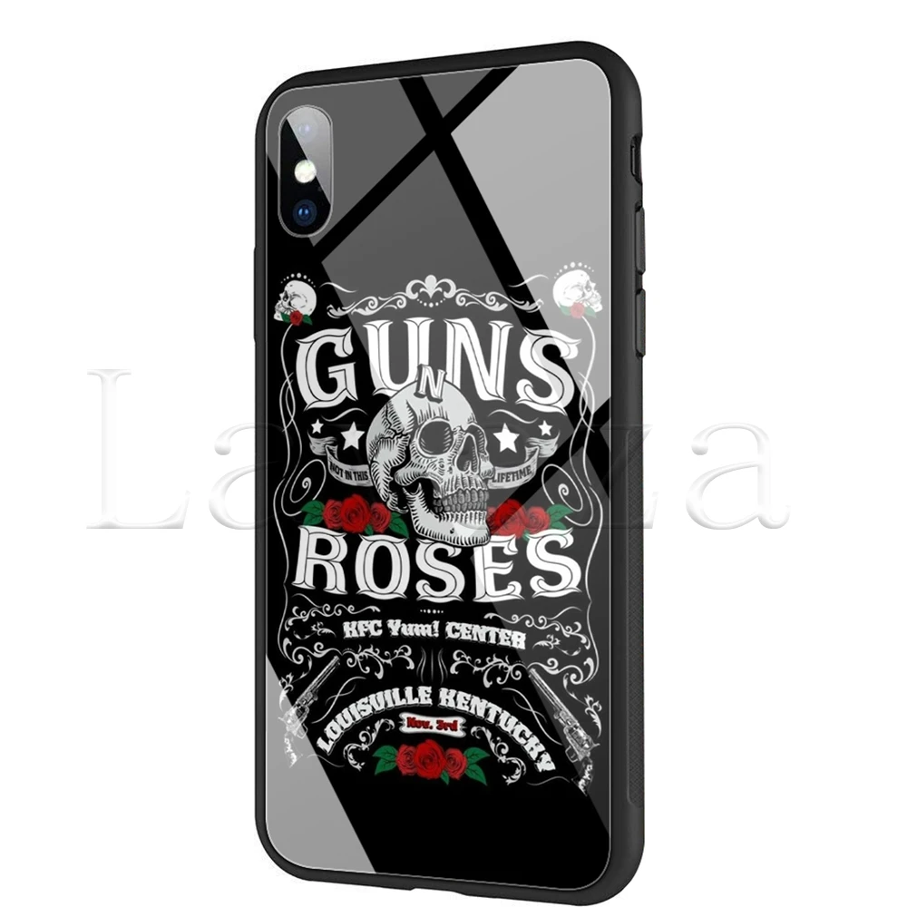 Чехол Lavaza guns N Roses из закаленного стекла TPU для iPhone XS MAX XR X 8 7 6 6S Plus - Цвет: TG4