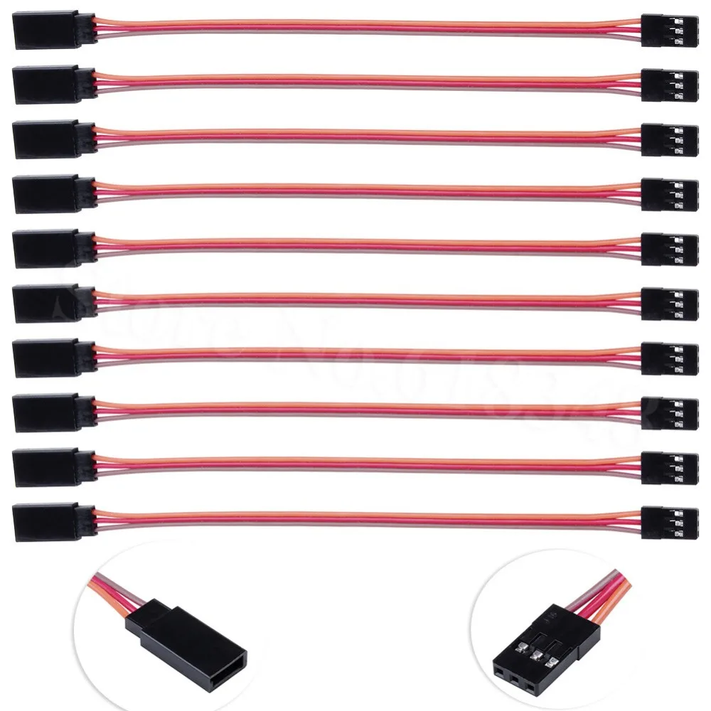10pcs/Lot Flexible 150mm Servo Extension Lead Wire Cable Male to Female