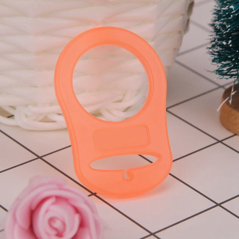 

Clear Color Silicone Baby Infant Born Mam Pacifier Adapter Rings Dummy Clip Adapter Chain Pacifier Holder