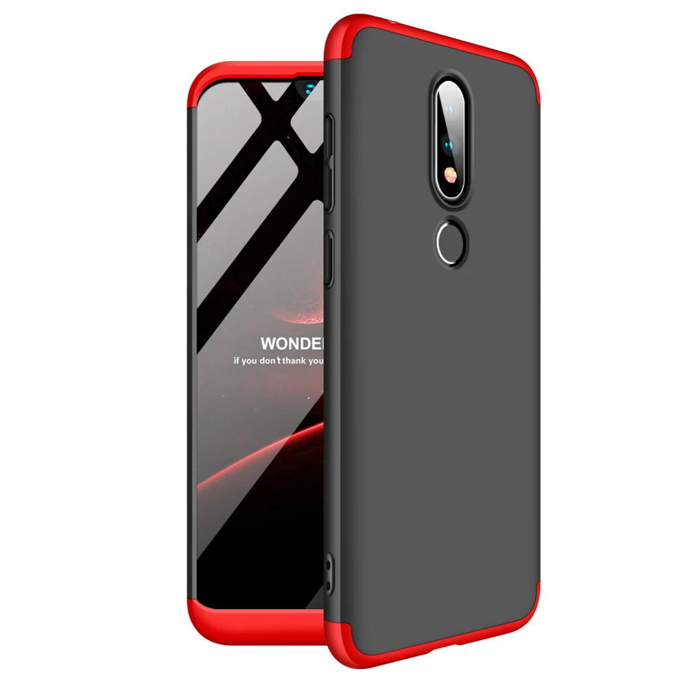 

3 In 1 Full Body Protective Armor Case + Tempered Glass Screen Protector Anti Shock Cover For Microsoft Nokia X6 / 6.1 Plus 2018