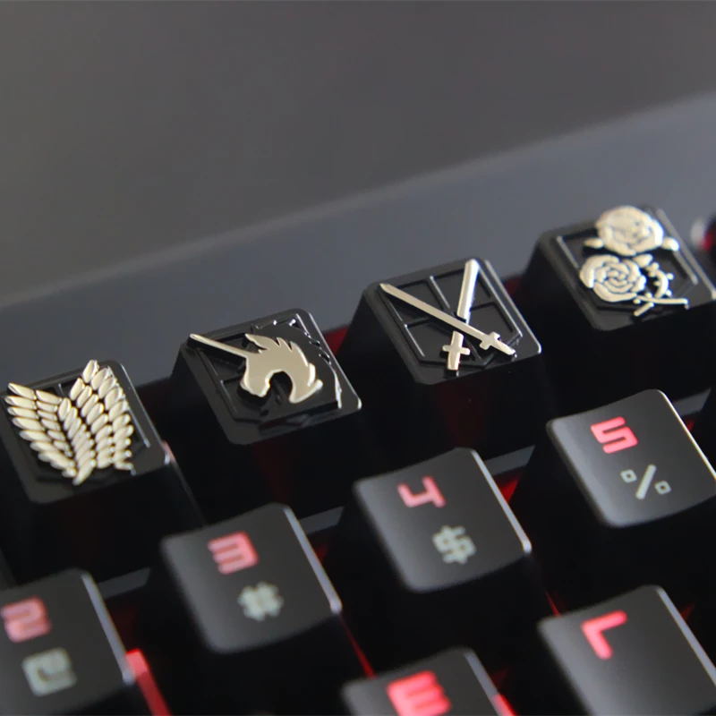 Ataque em Titan Mecânico de Alumínio Keycap para Personalização para pc Keycap Anime Zinco-teclado Teclado Mecânico r4 Altura