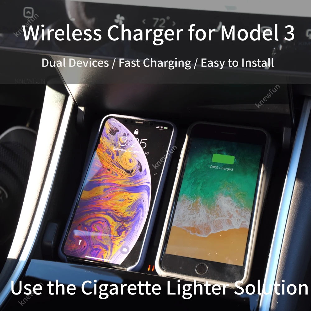  For Tesla Model 3 Y Mobile Phone Wireless Charging Pad Dock Accessories Center Console Charger Use 