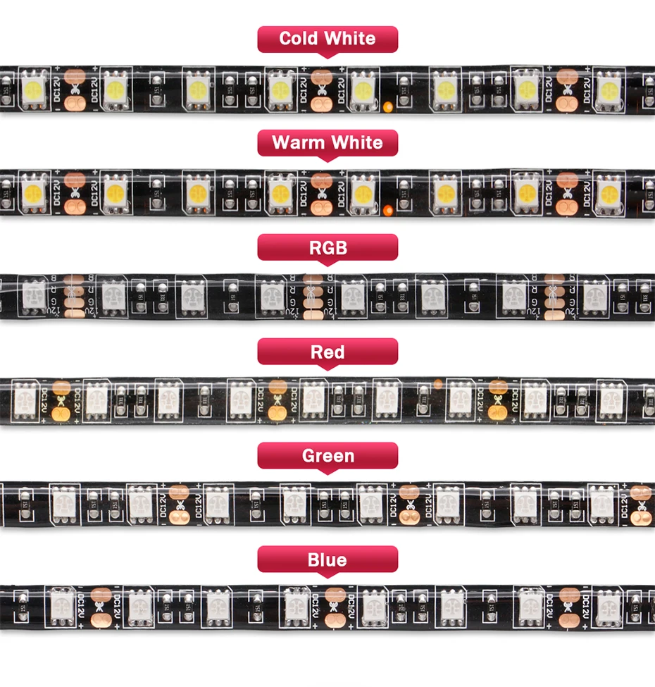 Черный 5 м Диммируемый 5050 rgb светодиодный светильник, [DVOLADOR] DC12V 60 светодиодный s/M Светодиодный светильник SMD5050 декоративный светодиодный rgb полоса 5 м/лот