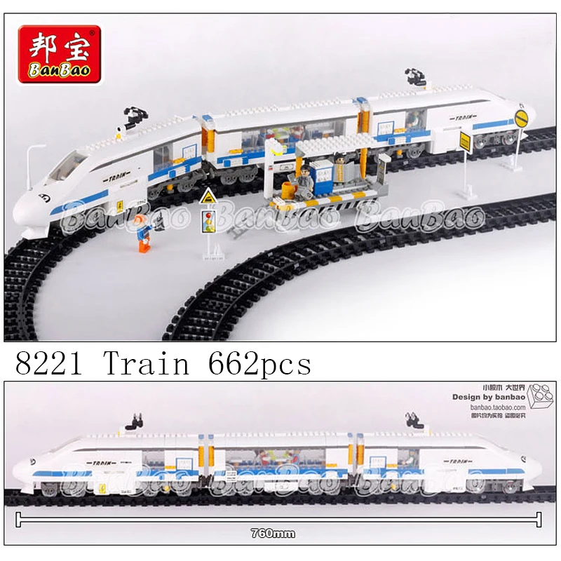 

Banbao model building kits compatible with lego city train 1061 3D blocks Educational model & building toys hobbies for children