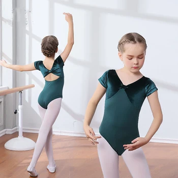 

Velvet spandex ballet leotard skirt Dance Leotard with BOW Girls Ballet Dancewear Ladies Costume Bodysuit Hot Selling