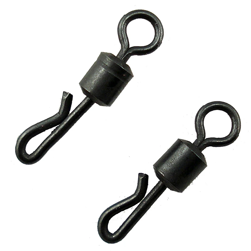 

10pcs/lot Black Q-shaped Black Fishing Swivel Quick Change Swivels For Carp Fishing Terminal Tackle Fishing Accessories Pesca