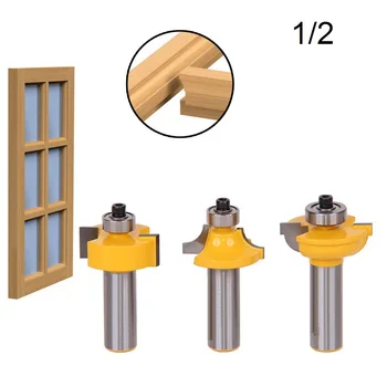

3PCS/Set Door Plank Wood Working Tools Curboard Cutter Router Bits 1/2 Shank T Type Cutter