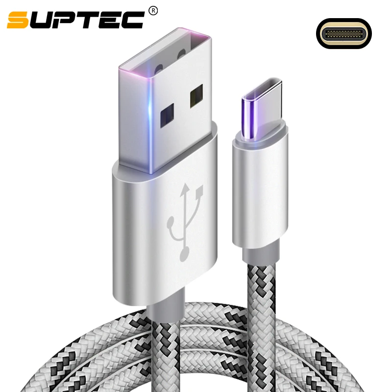 USB кабель SUPTEC Type C для Xiaomi Redmi Note 7 Mi 9 быстрой зарядки и синхронизации данных Samsung