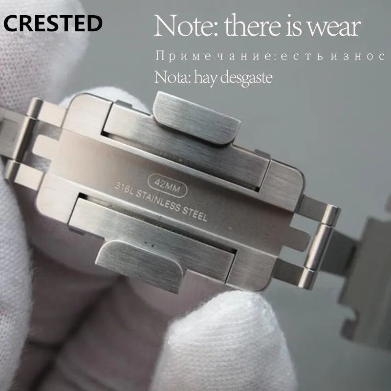 

CRESTED Original real Genuine For Apple watch Band 42mm 38mm Stainless Steel Link Bracelet Strap iwatch Series 4 3 2 1 watchband