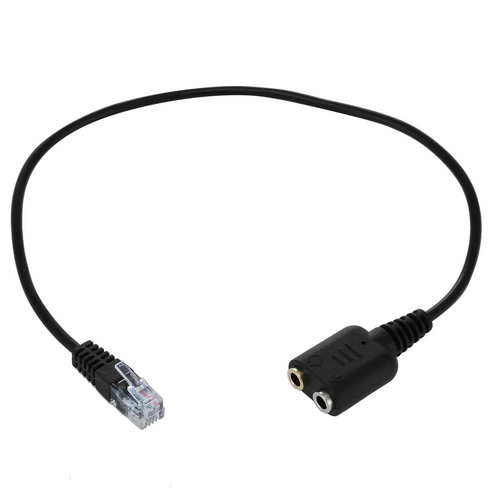 2x3.5mm Headset Cable to RJ9 Jack Plug Audio Cable Adapter Convector Cord Computer PC Headset to Telephone Earphone