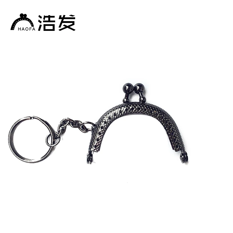 HAOFA 20PCS 5CM  Metal Coin Purse Frames with key ring Bag Handle Kiss Clasp  metal clutch frame DIY Bag Accessories