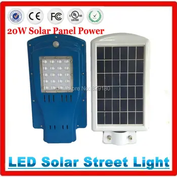 

NEW Super bright 20W solar panel power 20W LED street lamp 1600LM Outdoor waterproof path light Ray+Time control