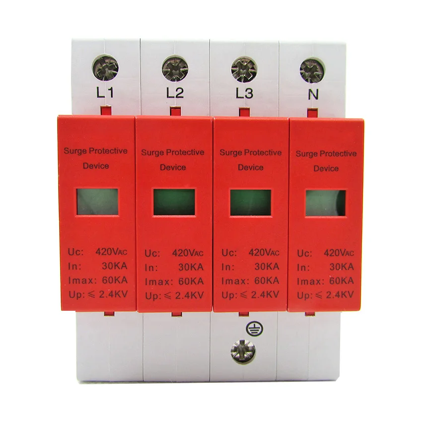 

Three-phase Power Supply Lightning Arrester, 380V 60KA Power Supply Arrester, Surge Protector 4P