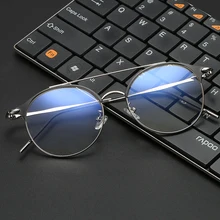 VCKA новые модные женские мужские компьютерные очки ретро металлический синий светильник круглые игровые очки UV400 очки