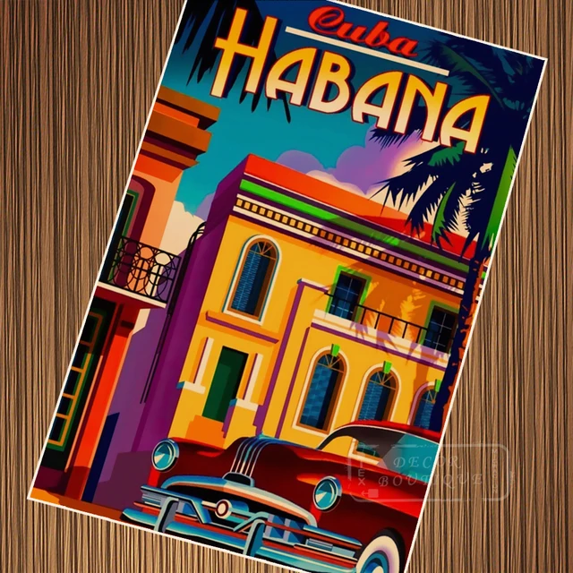 visit romantic havana cuba 7 choices pop art travel poster vintage pop art flyer