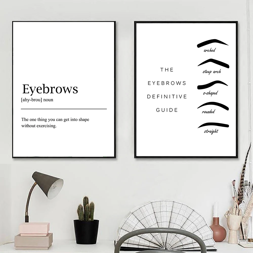 Makeup Canvas Painting Black And White Posters And Prints Eyebrows Poster Make Up Quotes Pictures Beauty Salons Poster Unframed