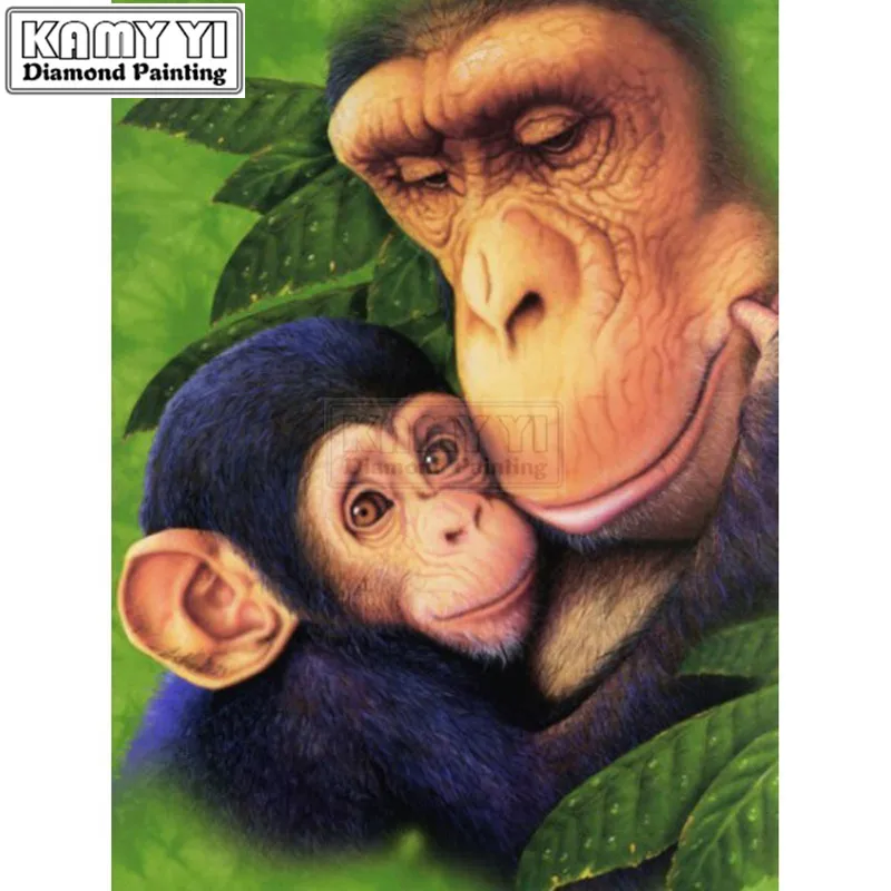 

DIY Diamond Painting Orangutan Decoration Home Full Square Monkey Picture Of Rhinestone Diamond Embroidery Animals LK1