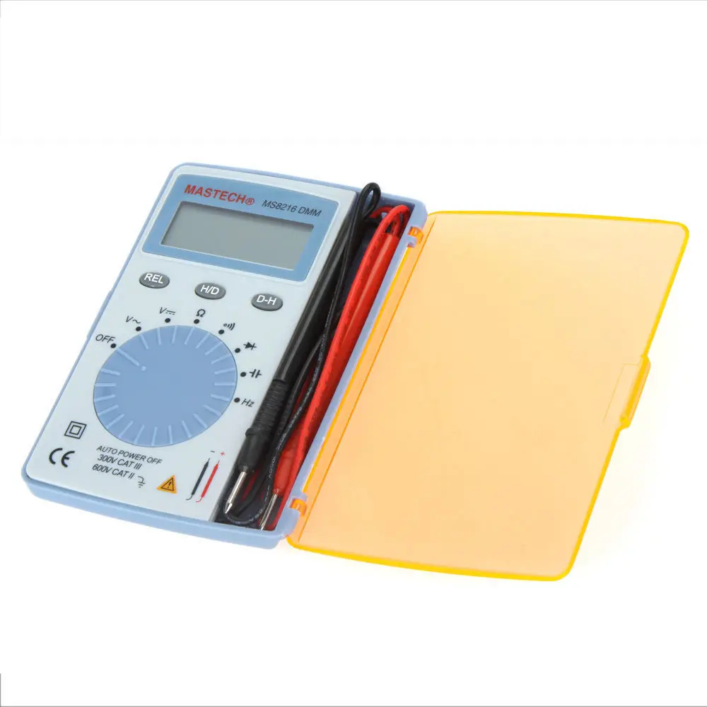 

MASTECH MS8216 Digital Multimeter 4000 Counts LCD Autoranging AC/DC Voltage DMM Pocket Tester Detector with Diode