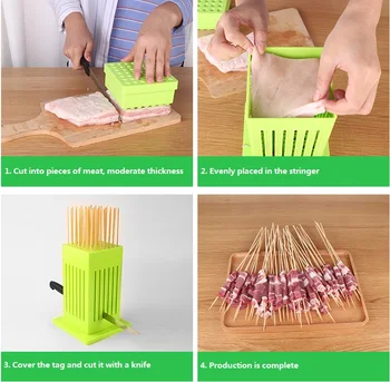 

49 String Piercing Machine String Meat Piercing Machine Barbecue String Piercing Artifact Barbecue Meat Stick Cutter