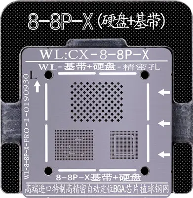 Jyrkior жесткий диск NAND Baseband IC чип завод жестяная стальная сетка BGA трафарет шаблон для iPhone 5 5S 6 6s 7 7P XR-XS-MAX - Color: For iPhone 8 8P X