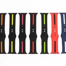 Мягкий силиконовый ремешок для часов Apple iWatch серии 1/2 спортивный ремень сменный ремешок для часов полоса контрастные цветные браслеты