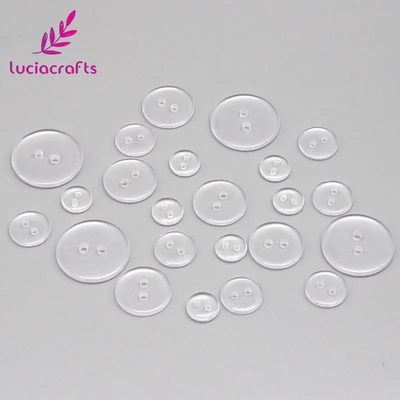 Lucia Crafts 9/12.5/15/20mm Transparent Resin Buttons DIY Shirt Button Garment Sewing  Accessories E0410 3