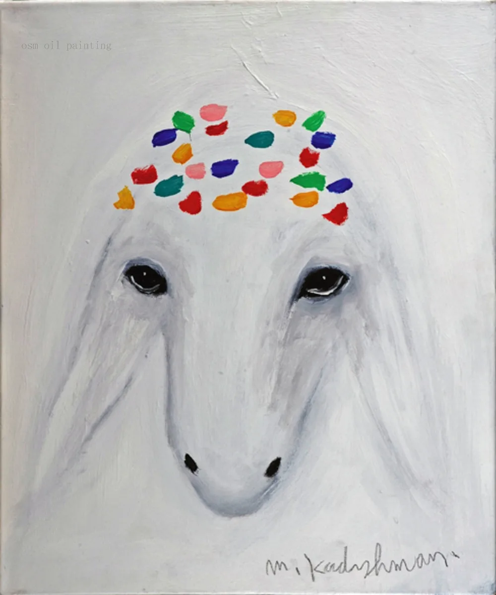 Top Artist Reproduction Hand painted Modern Mouton Sheep Head Oil