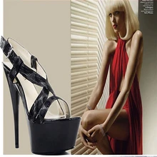 Сексуальный полиуретановый материал, 15 см, высокий каблук, краска для выпечки, летняя платформа, принт, танцевальная обувь