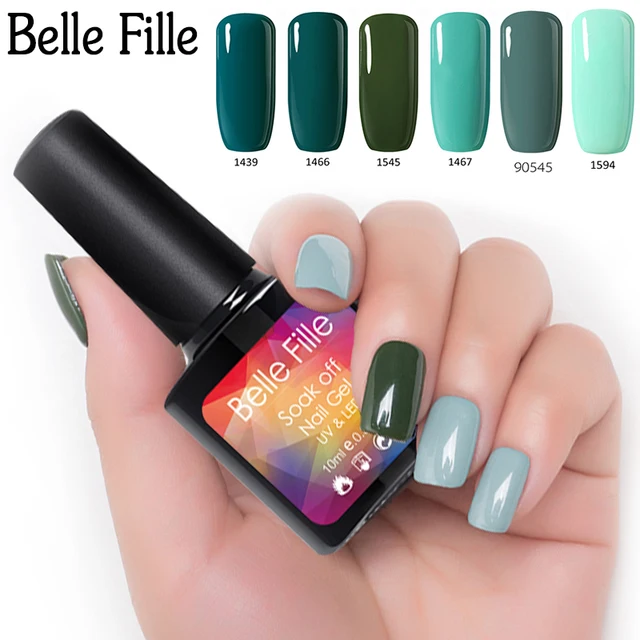 Belle Fille Green Gel Nail Polish 10ml Uv Led For Nails Soak Off Belle Fille Green Gel Nail Polish 10ml Uv Led For Nails Soak Off