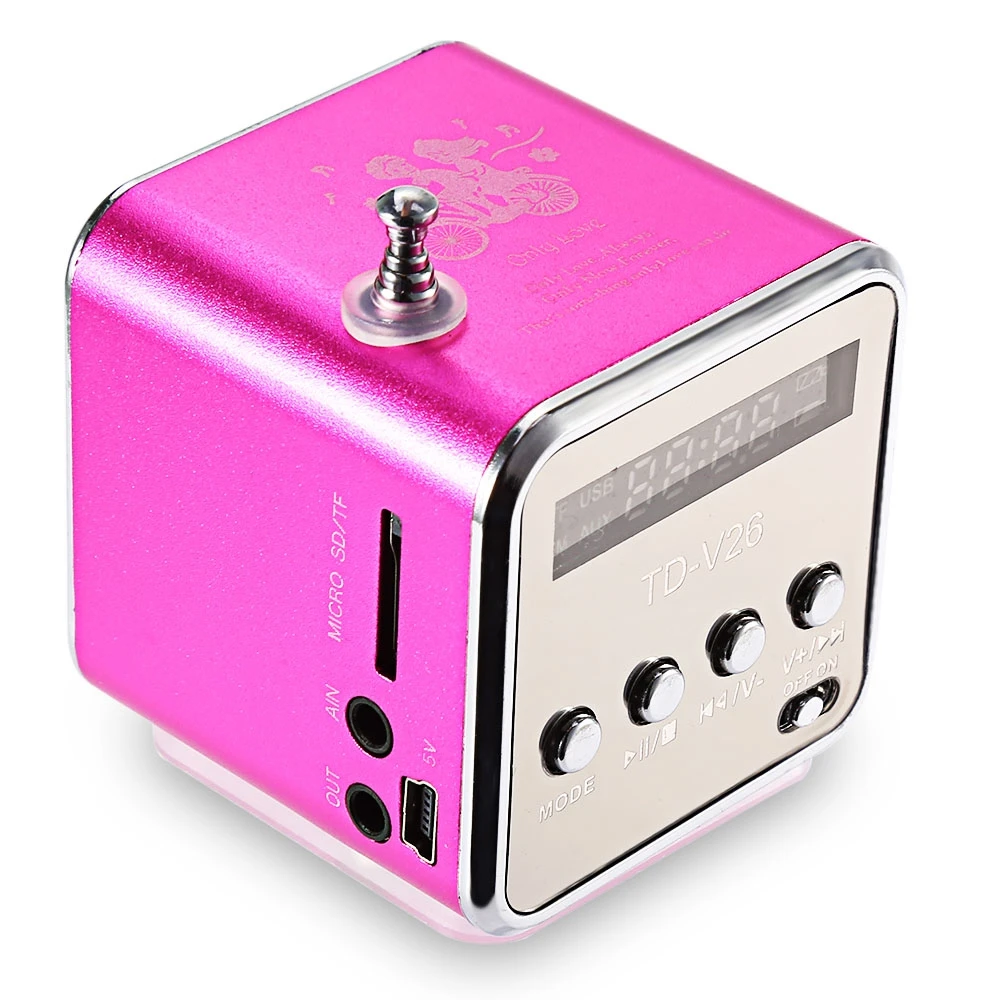 TD V26 радио мини динамик FM SD музыкальный плейер с интерфейсом USB цифровой стерео