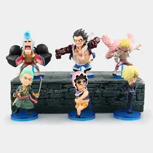 6 Pcs Set One Piece Action Figure Anime Franky Donquixote Doflamingo Luffy Gear 4 WCF Fight