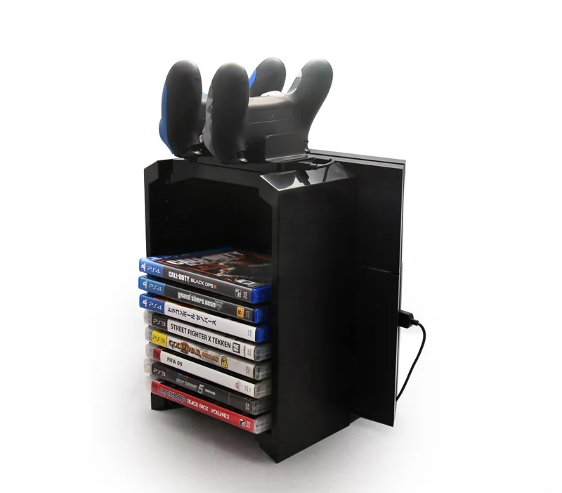 

Black Game Disk Tower Vertical Stand for PS4 DualShock Controller Charging Dock Station for PlayStation 4 PRO Slim Accessories